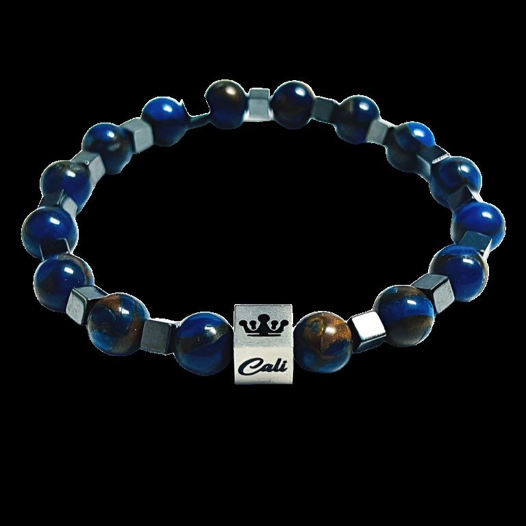 Dark Blue Mosaic Quartz Bracelet (8mm)- 213 Series