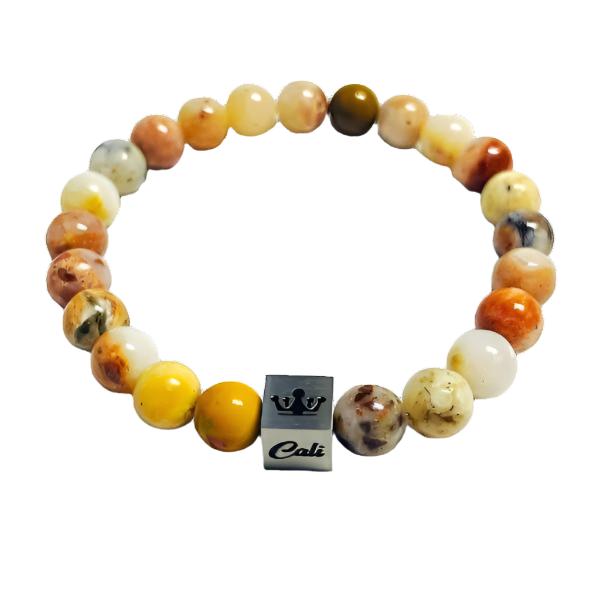 Yellow Lace Agate Bracelet