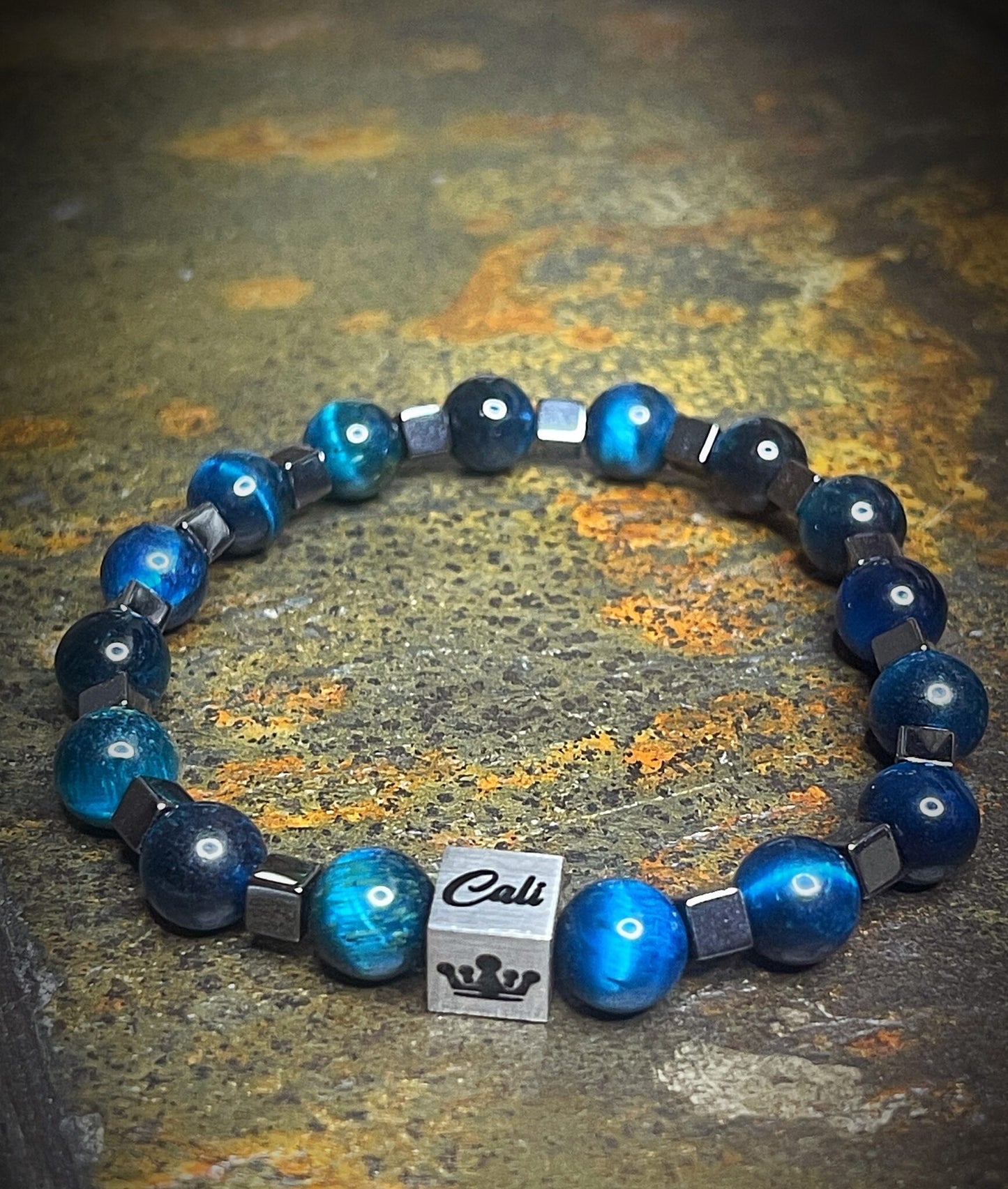 Blue Green Tiger Bracelet (8mm)