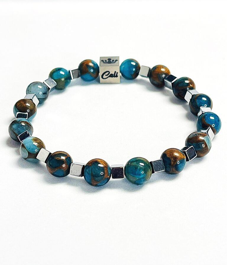 Blue Mosaic Quartz Bracelet (8mm)- 213 Series