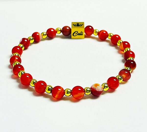 Petite Red Stipe Agate Bracelet - Image 5