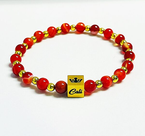 Petite Red Stipe Agate Bracelet - Image 4