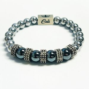 Zeus Magnetic Silver Hematite Bracelet