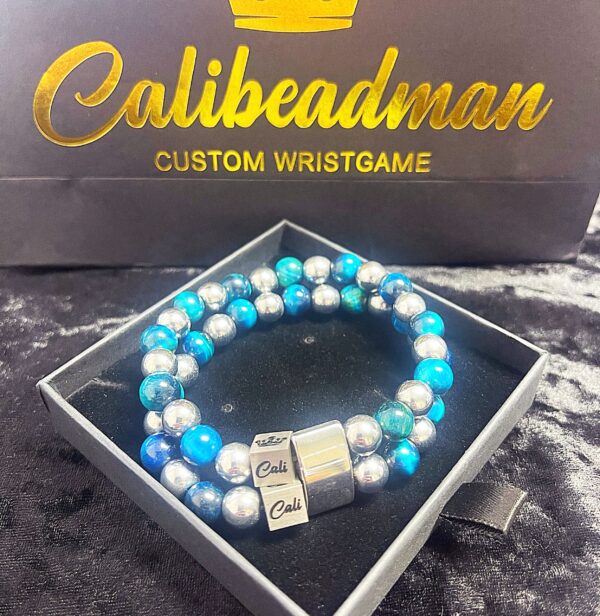 ZEN Blue-Green Tiger Double Bracelet - Image 2