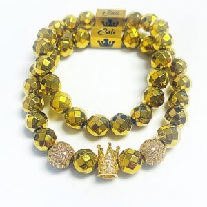 Hematite King Gold Set