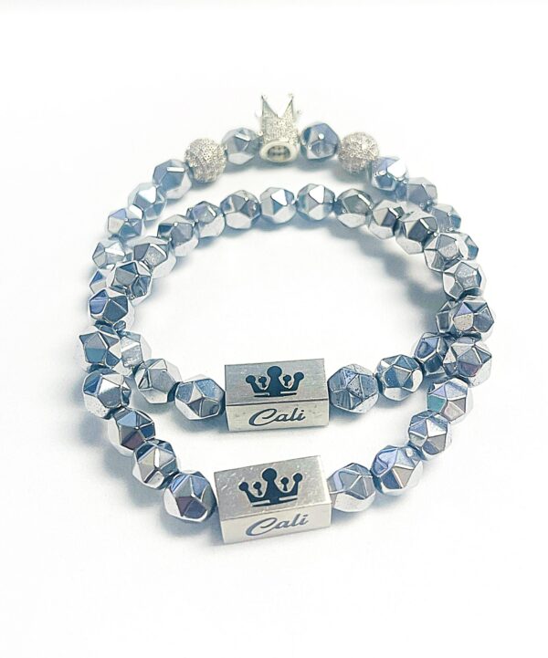 Silver Hematite King Bracelet Set - Image 6