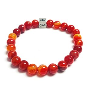 Red Stripe Agate Bracelet