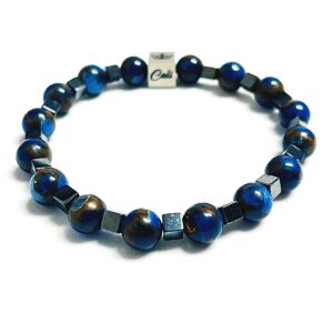 Dark Blue Mosaic Quartz Bracelet
