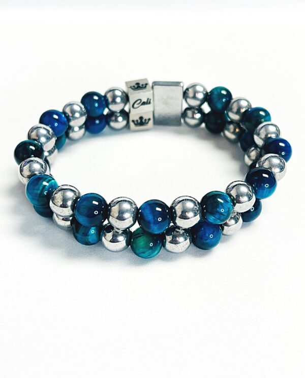 ZEN Blue-Green Tiger Double Bracelet - Image 3