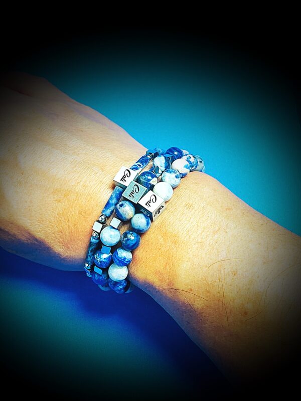 Blue & White Bracelet Stack - Image 3