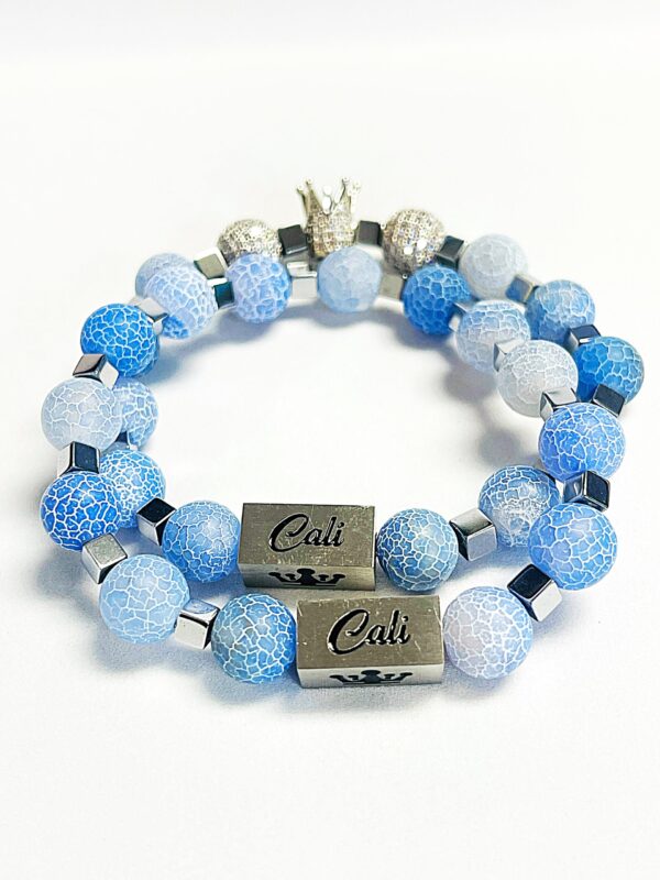 Blue Fire Agate King Bracelet Set - Image 5