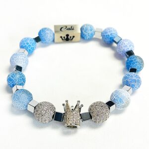 Blue Fire Agate King Bracelet