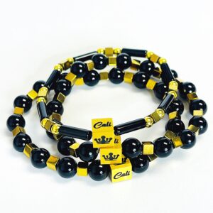 Black & Gold Stack Bracelets