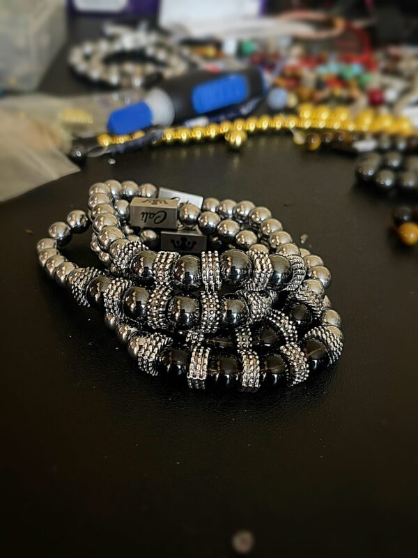 Zeus Magnetic Silver Hematite Bracelet - Image 3
