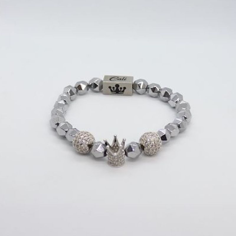 Silver Hematite King Bracelet