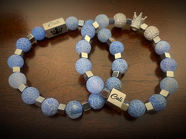 Blue Fire Agate King Bracelet Set - Image 3