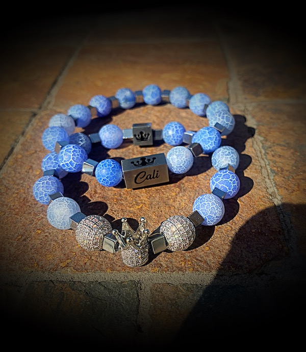 Blue Fire Agate King Bracelet Set - Image 4